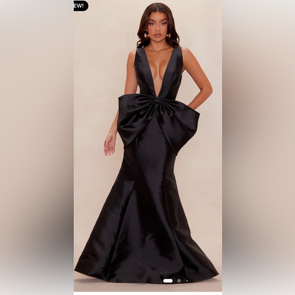 Fashion Nova Black Mia Taffeta Gown - Picture 1 of 5